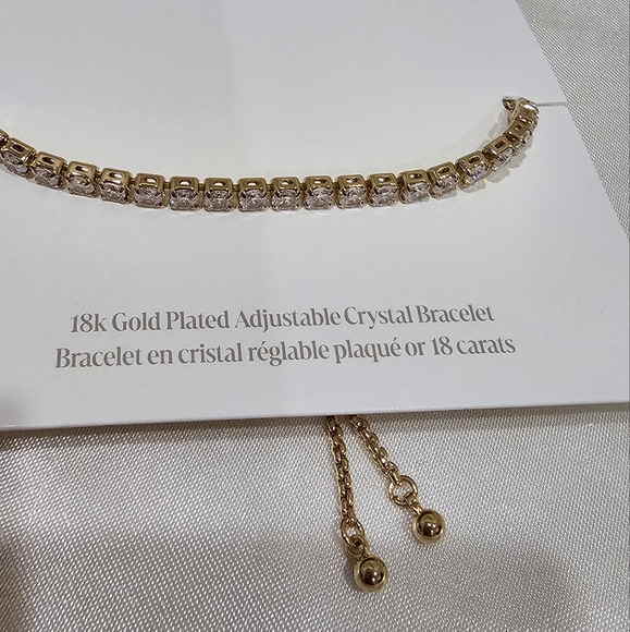 Ettika Adjustable 18k Gold Plated  Crystal Bracelet - Picture 5 of 5